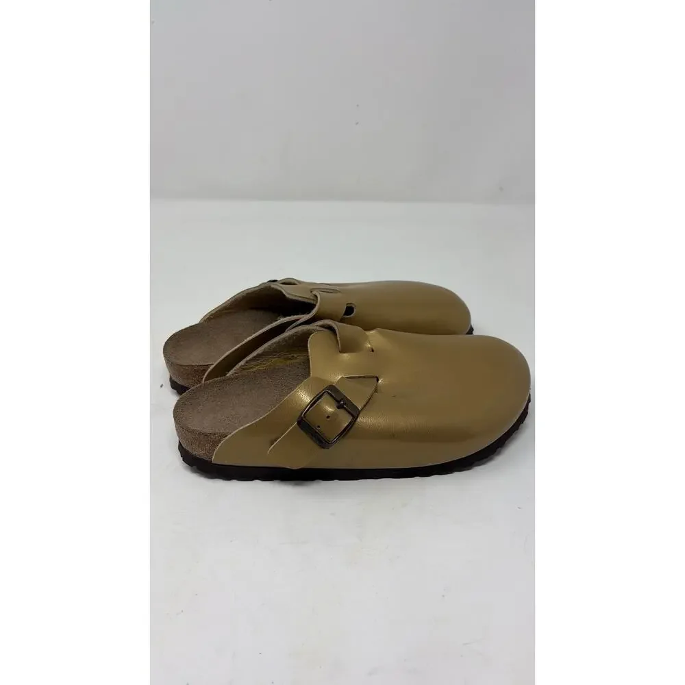 Birkenstock gold Boston clog slide ons sz 37 US 6